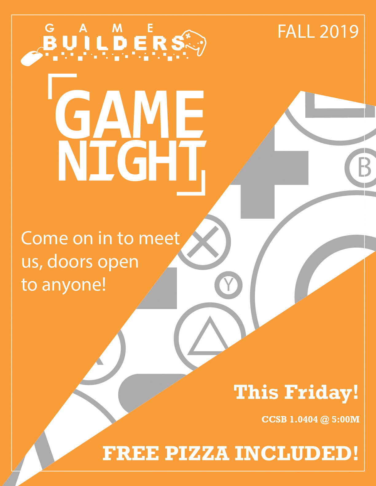 Default Flyer design for Game Night meetings.